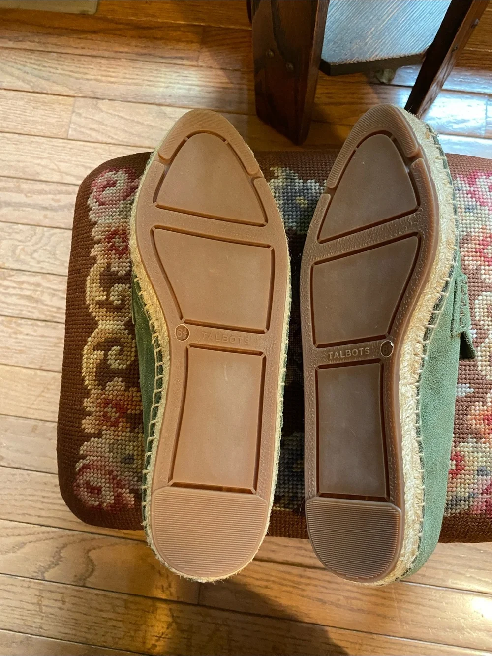 Talbots Olive Green Suede Slip-On Loafers